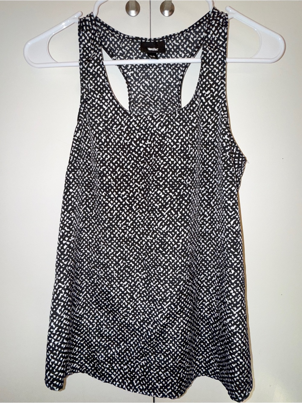 Mossimo Supply Co. Black and White Printed Racerback Tank